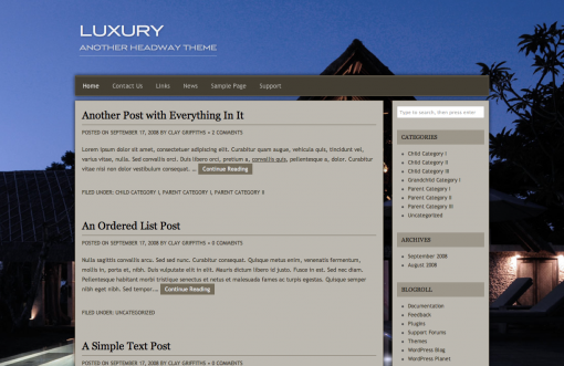 The Luxury child theme for Headway