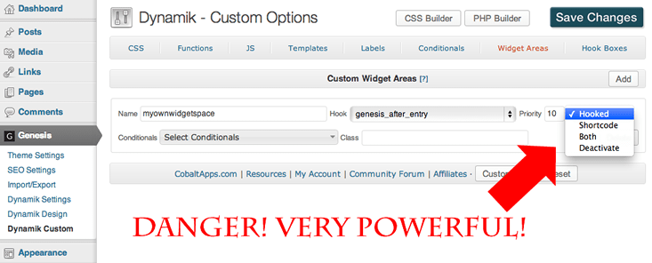 Dynamik Website Builder – powerful widget options