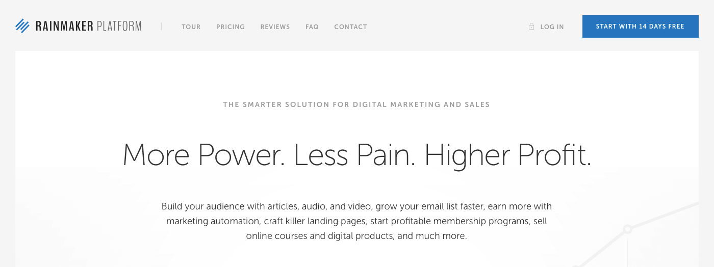 Rainmaker Content Marketing Platform Website