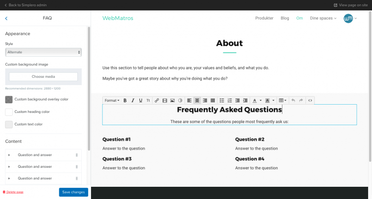 Editing the theme of your Simplero website