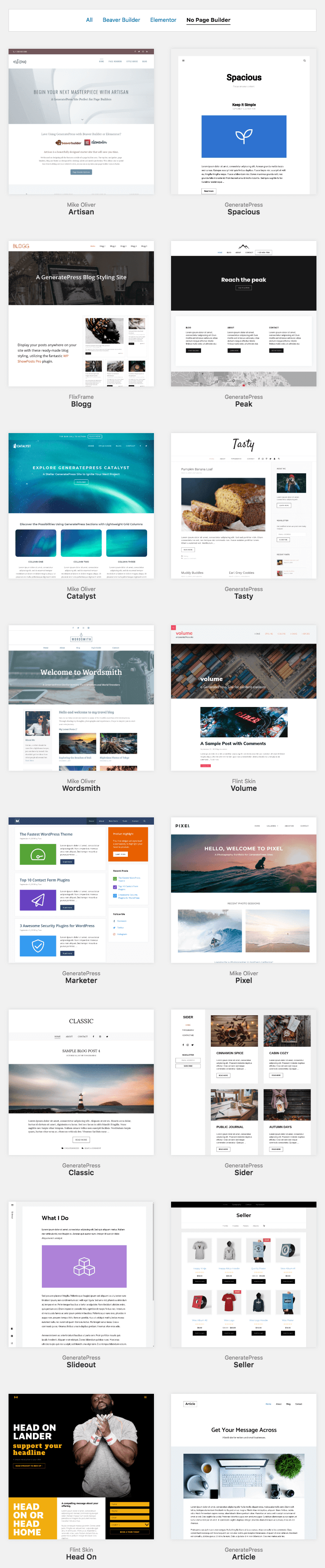 GeneratePress Review – Site Library templates