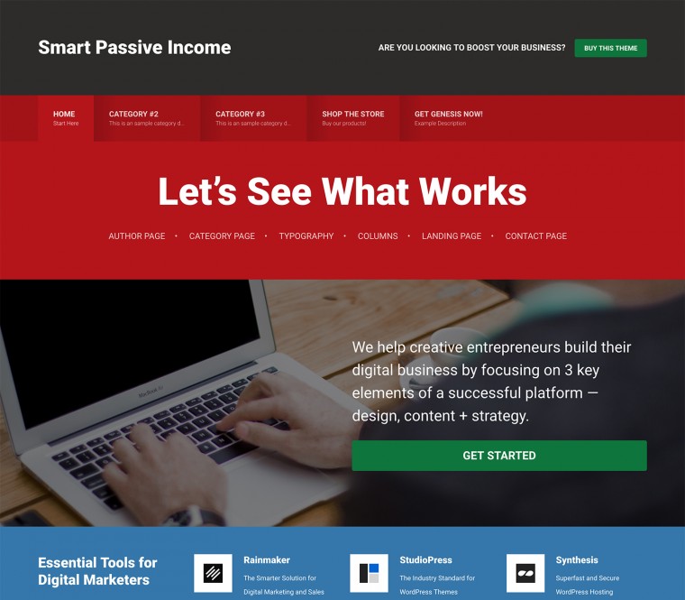 Pat Flynn's Smart Passive Income Pro theme screenshot